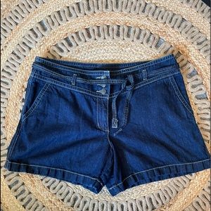 Loft denim shorts with denim tie belt